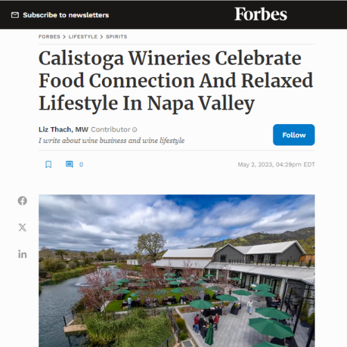 FORBES | Calistoga Wineries Celebrate Food Connection And Relaxed Lifestyle In Napa Valley