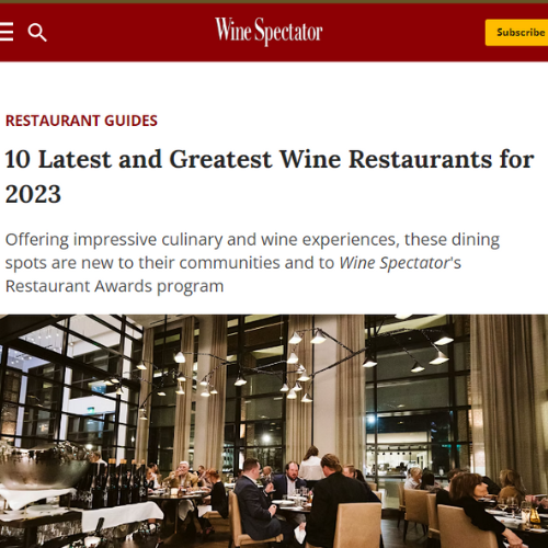 WINE SPECTATOR | 10 Latest and Greatest Wine Restaurants for 2023